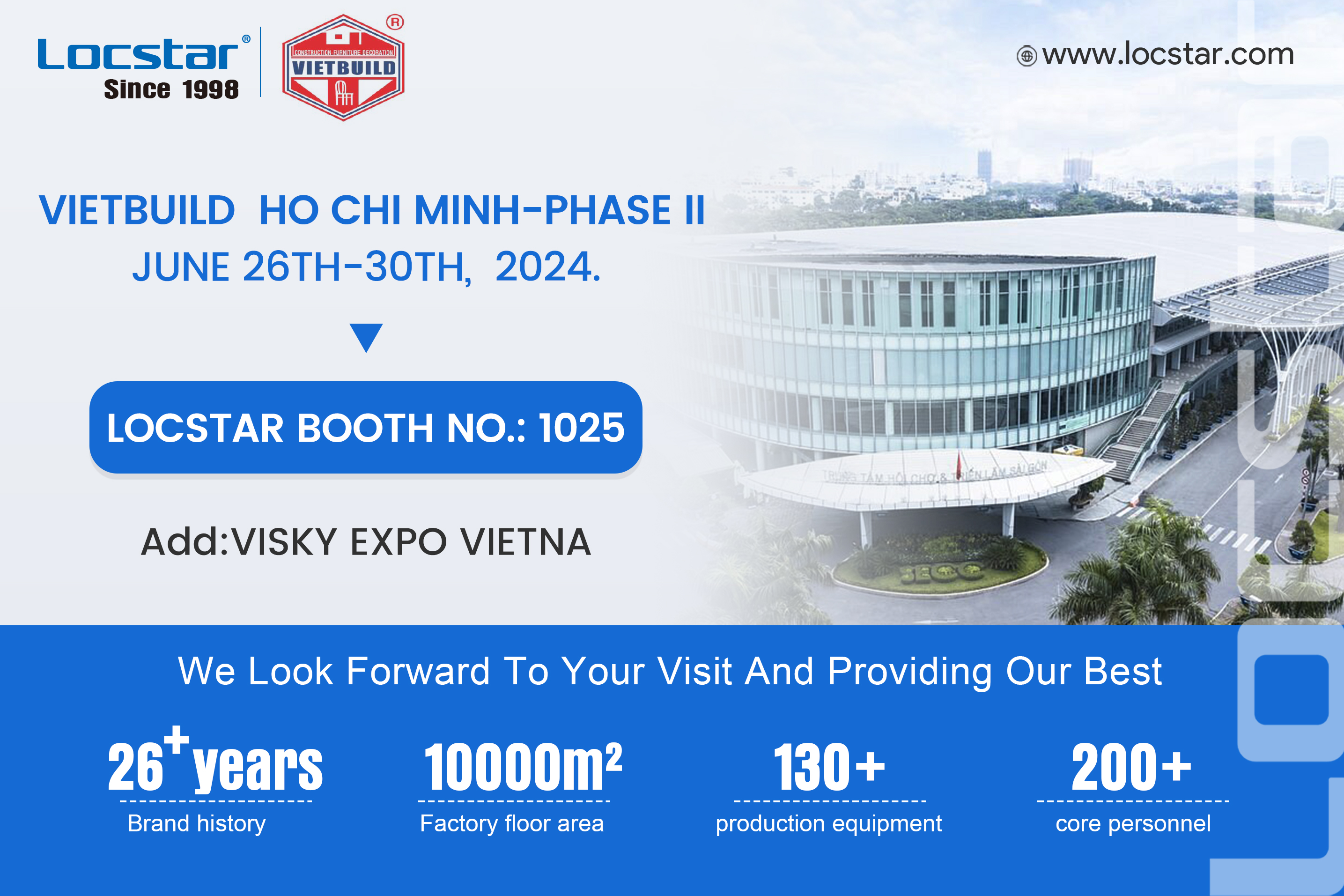Locstar 2024 Vietnam Exhibition, this time we have brought the latest developed smart lock products, and we sincerely invite you to visit